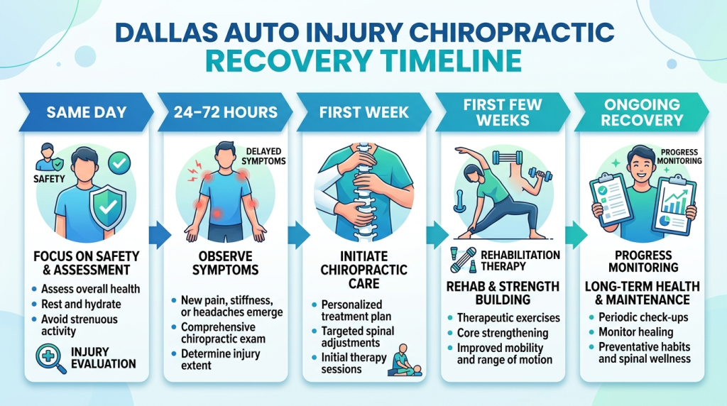 Dallas auto injury chiropractic recovery timeline