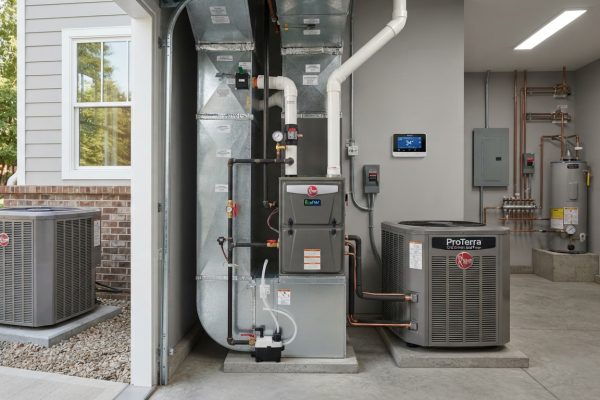 Dual fuel heat pump and gas furnace heating system