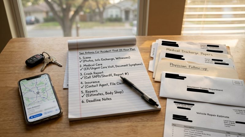 What To Do After a Car Accident in San Antonio: A First 24-Hour Crash Plan