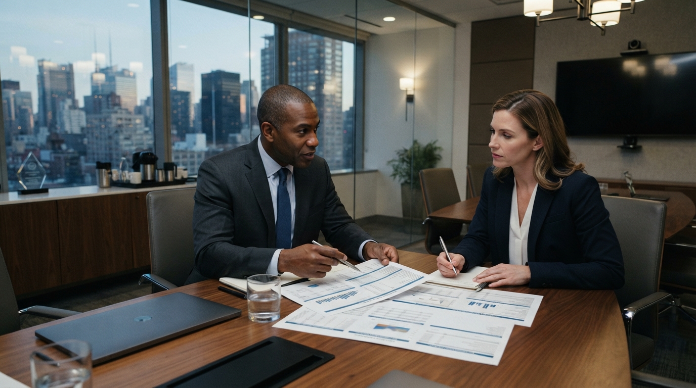 Financial advisor reviewing financing for an RIA acquisition